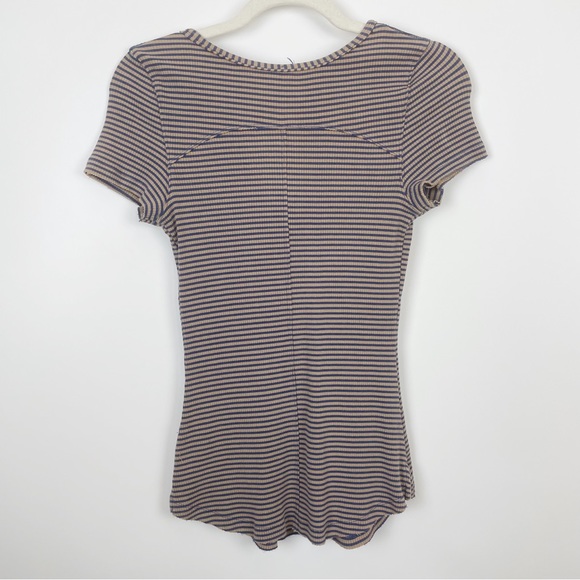 Free People Frenchie Cut Out Ribbed V Neck T Shirt - Picture 7 of 10